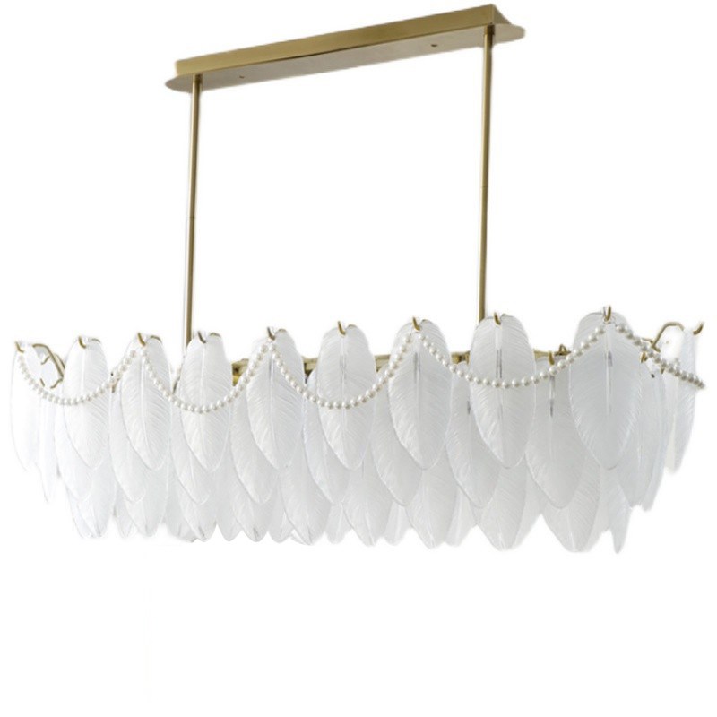 全美一丁法式简约艺术玻璃灯 复古Vintage岛台吧台长形餐厅吊灯