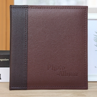 7寸80张相册高档小巧单张竖版皮面塑封商务家庭版插页式纪念册