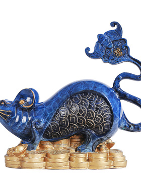 纯铜鼠摆件老鼠金钱鼠招财鼠福鼠家居办公室生肖装饰品生日礼品