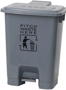 脚踏式垃圾桶脚踩灰色大号容量环卫户外商用家用厨房30L带盖50升