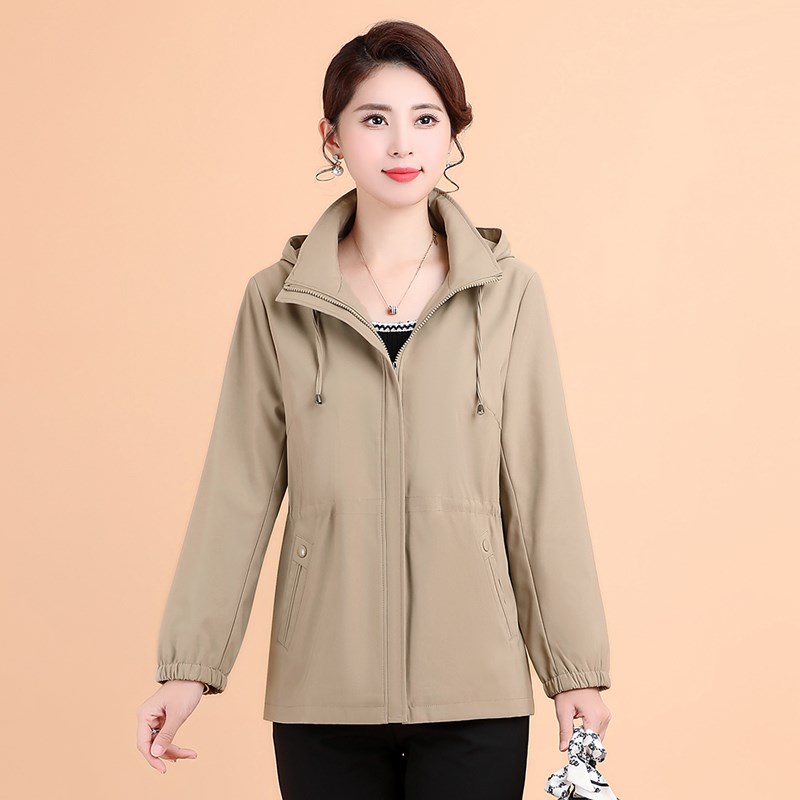 凯姿莎2024新款中老年女装外套胖妈妈春秋装宽松短款夹克休闲上衣