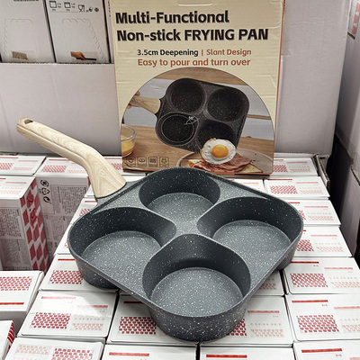 麦饭石四孔煎蛋锅商用加大加深四格鸡蛋汉堡锅家用早餐专用小煎锅