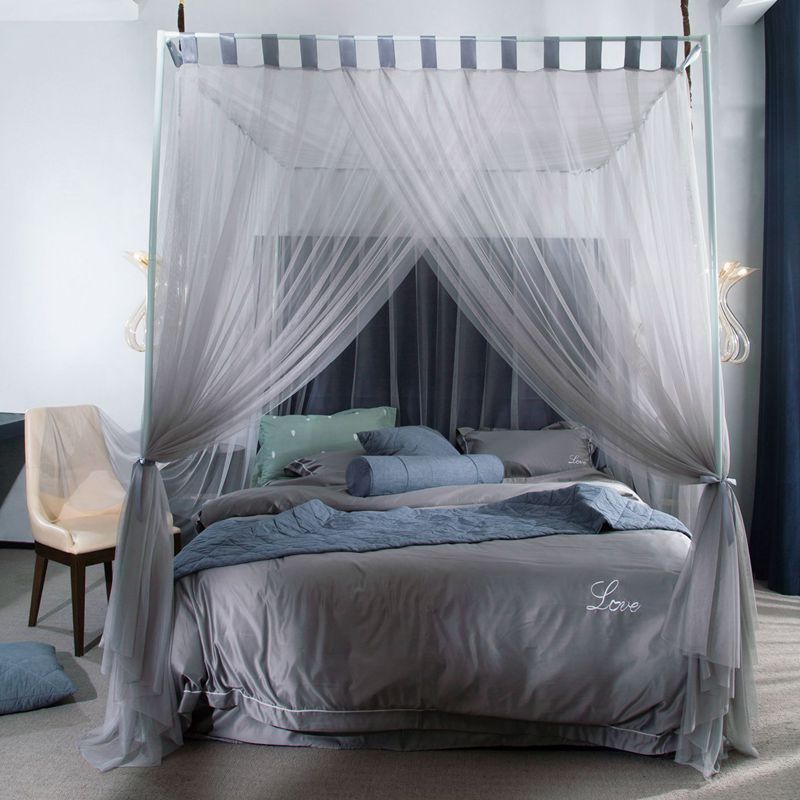 新款高档长方形顶网纱蚊帐家用1.8x2m床加密厚1.5米纹账公主风1.2