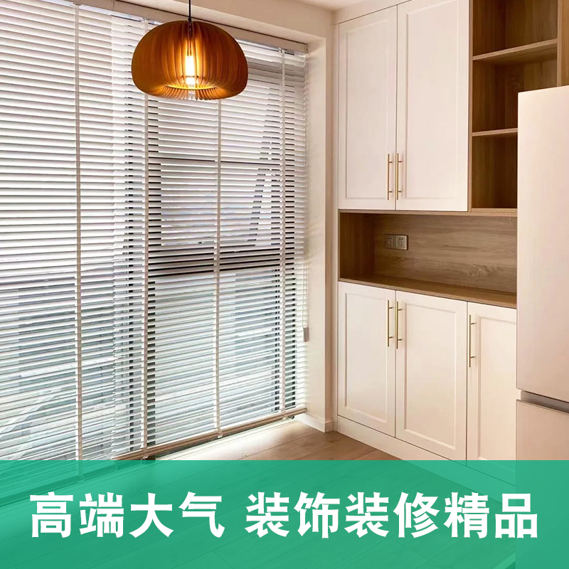 防水仿实木百叶窗帘卷帘家用厨房卫生间浴室厕所卧室遮光升降防火