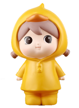 可爱治愈创意情侣儿童卡通男女孩大存钱罐搪胶家居摆件节日礼物品