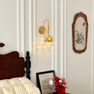 飞朵法式轻奢水晶壁灯黑色美式客厅沙发电视背景墙灯卧室床头灯具