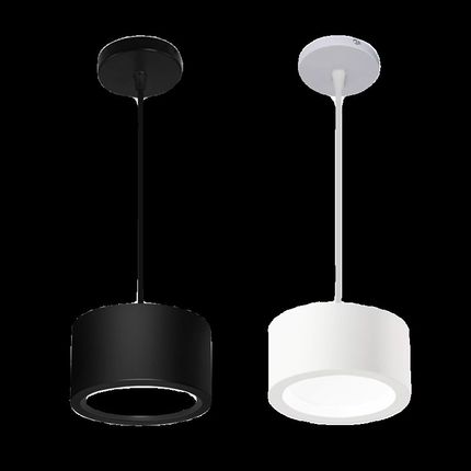 吊装筒灯餐厅吊线led明装圆筒家用圆筒吊灯超市6寸吊式圆形桶灯5W