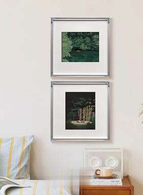 林溪舟影法式绿色风景餐厅装饰画组合现代简约小众客厅卧室挂画