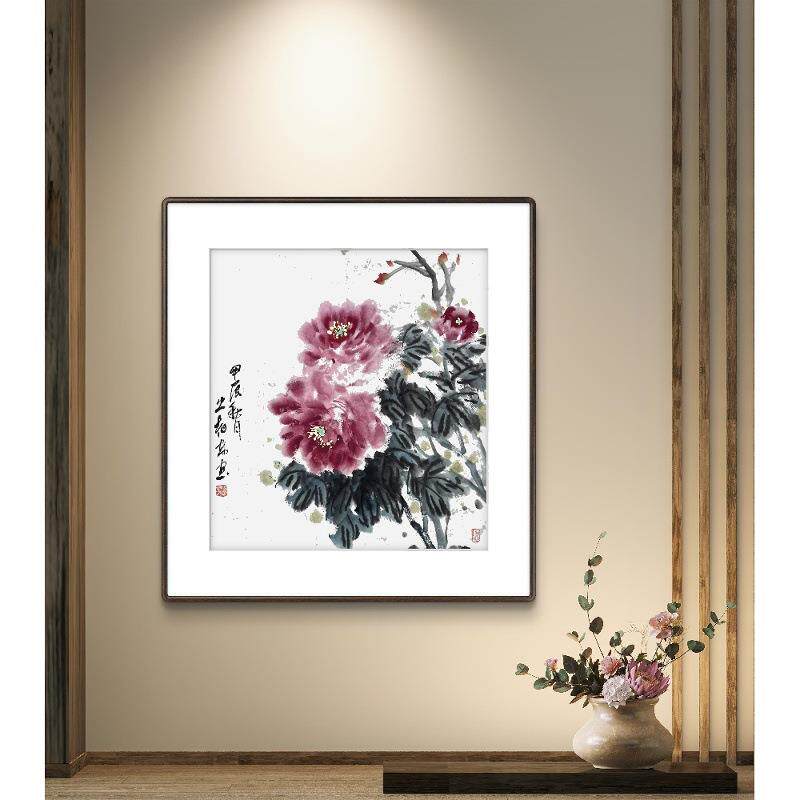 纯手绘国画大写意牡丹花开富贵未装裱画心芯三尺斗方客厅餐厅挂画