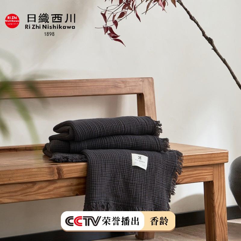 全棉四层纱流苏纱布毯子双拼色午休披肩毯四边流苏单人沙发盖毯