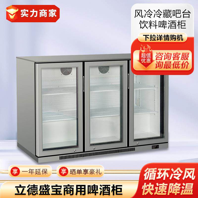 立德盛宝啤酒柜商用饮料柜展示柜冷冷藏酒柜风冷双门冰啤玻璃冰柜