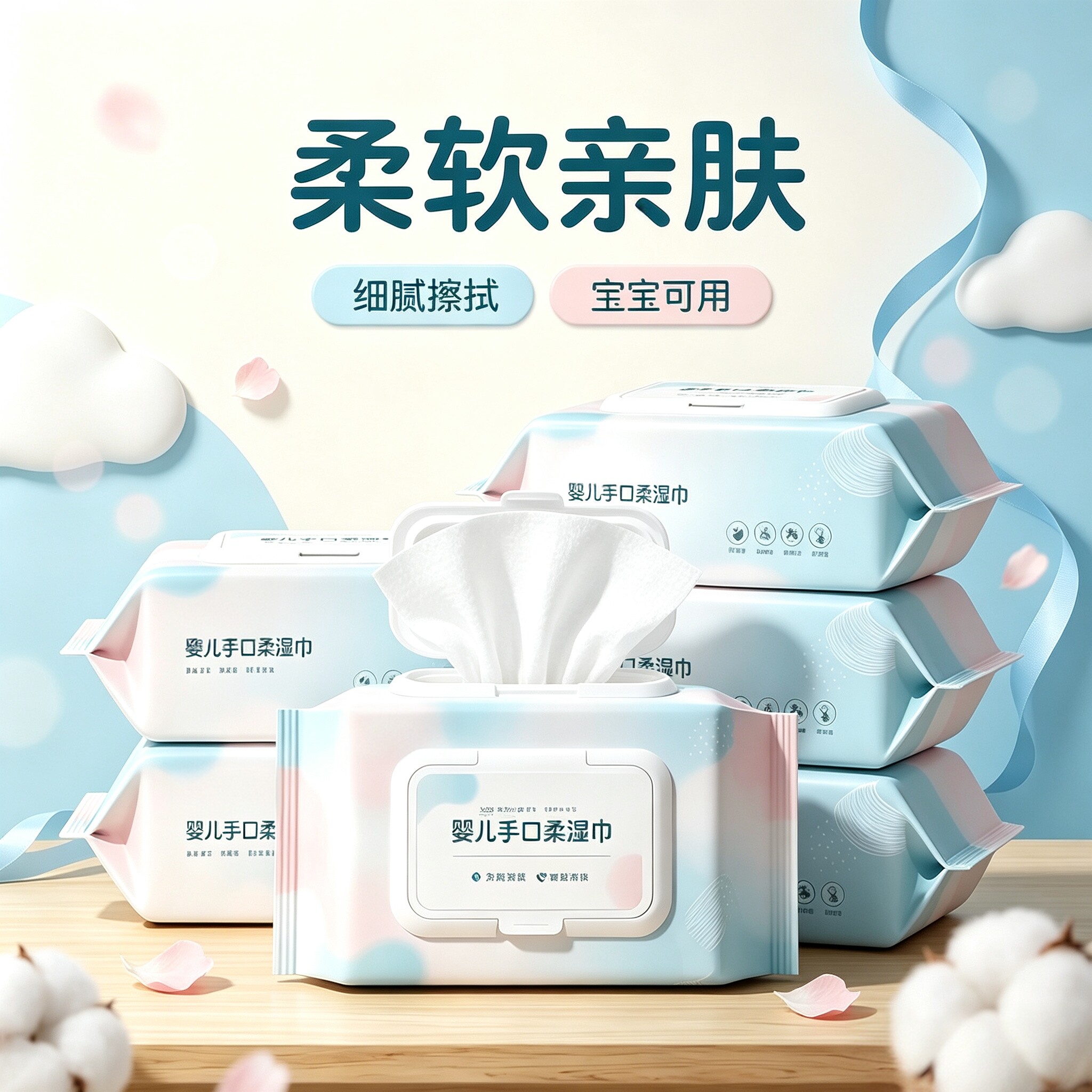 婴幼儿手口专用清洁湿巾大包