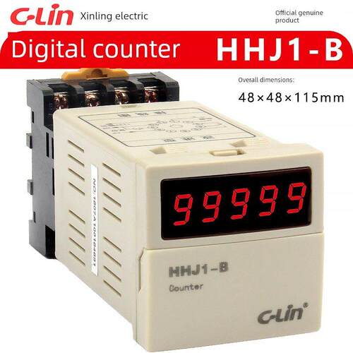 欣灵HHJ1-B计数器 5位数显 N C F多种工作模式可选 带11个孔底座