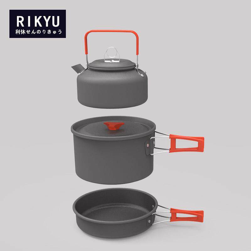 Rikyu利休户外水壶套锅露营野炊可携式炊具野营自驾游锅具套装