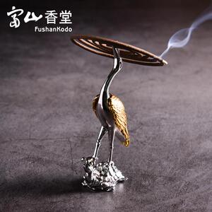 富山香堂 仙鹤踏龟香座盘香插香器家用香薰摆件茶宠家居摆件礼物