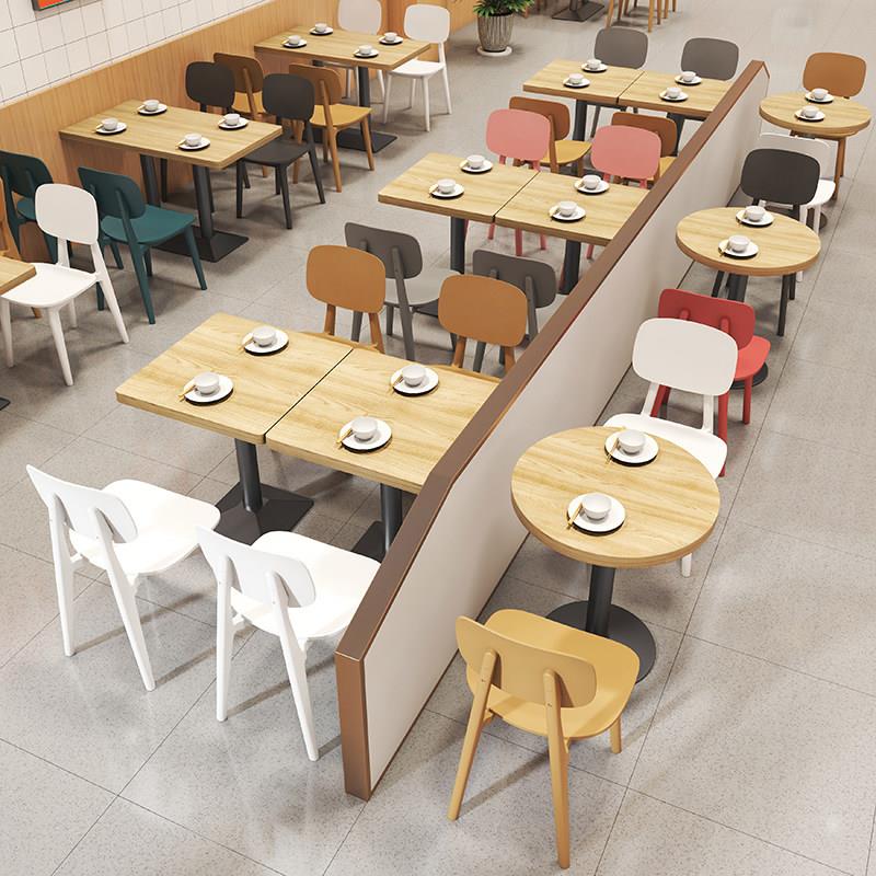 实木餐桌椅组合螺蛳粉快餐桌子餐饮商用饭店烧烤宵夜桌塑料椅子