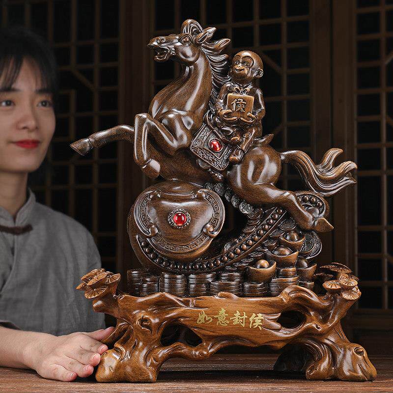 丰州饰品马猴财富公司办公室桌面书柜中国风客厅乔迁开幕礼物
