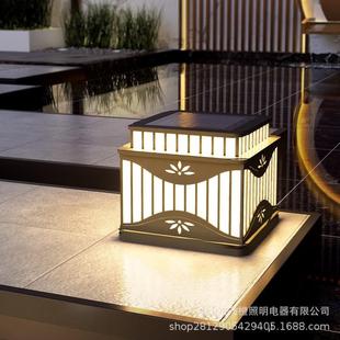 太阳能柱头灯别墅室外门柱装饰大门柱子庭院围墙不锈钢防水户外灯