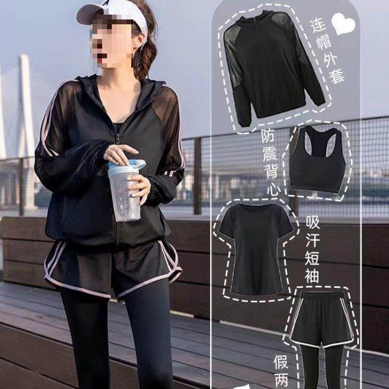 M9C跑步运动女套装健身房晨跑服宽松速干透气专业大码新款胖MM瑜