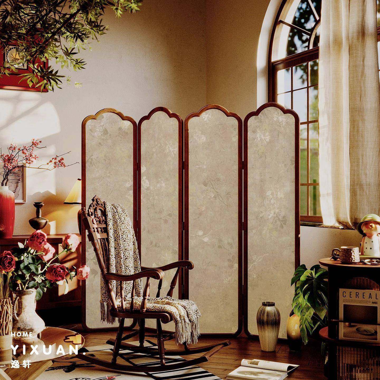 现代轻奢法式高级艺术感实木屏风隔断墙客厅家用简约沙发背景折屏,鲜花速递/花卉仿真/绿植园艺,割草机/草坪机,淘宝优惠券,粉丝福利购,淘宝优惠卷