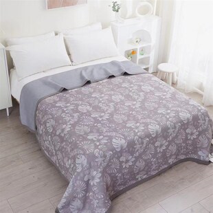 纯棉纱布盖毯精梳被可铺可盖柔软舒适亲肤四季 可用厚实双人毛巾被