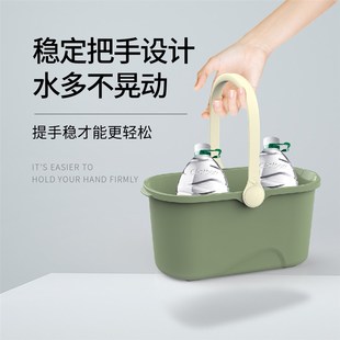 米创长方形洗拖把桶家用宽口塑料胶棉拖把清洗手提平板拖布拖地桶