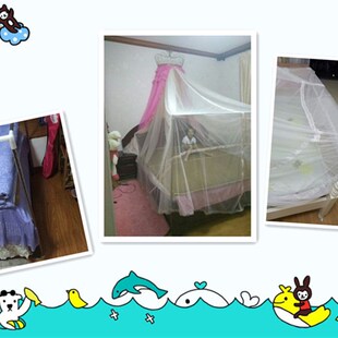 蚊帐床尾架简易床头架子圆形蚊帐专用配件支架宫廷圆顶配件床幔架