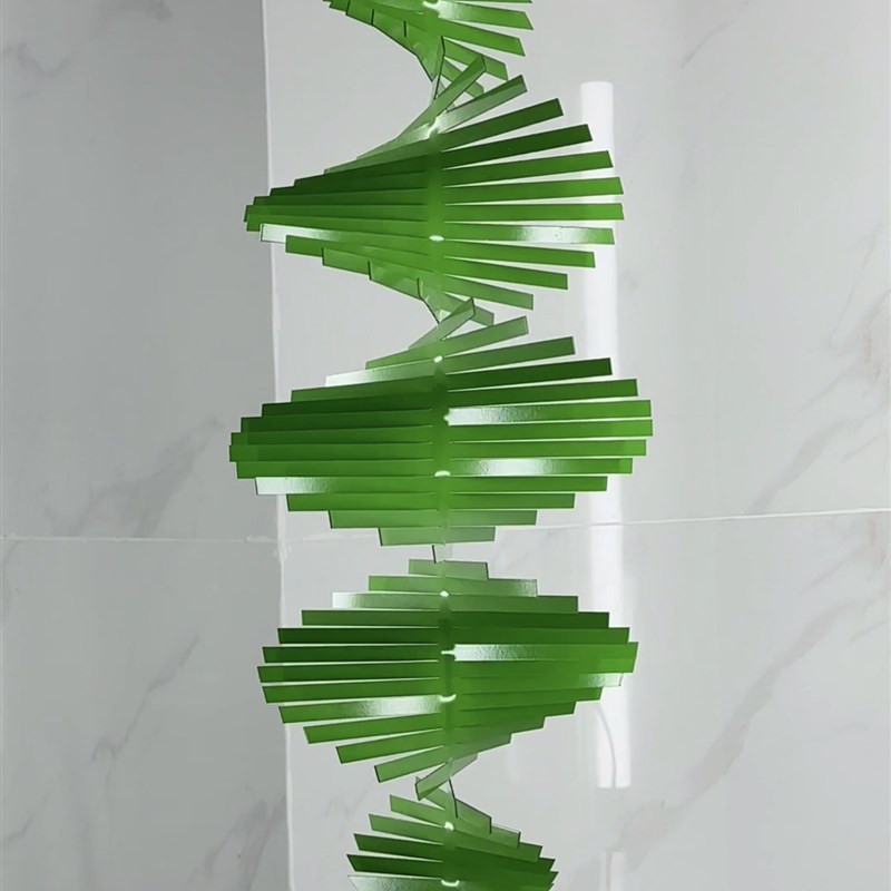 北欧3d风螺旋形旋转风铃立体挂件三d艺术和旋不锈钢视觉挂饰风吹