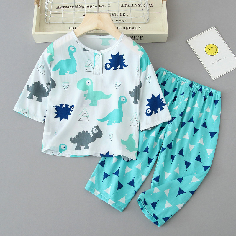 夏季儿童棉绸睡衣薄款长袖空调服女童男孩宝宝小孩绵绸家居服套装,童装/婴儿装/亲子装,家居服套装,淘宝优惠券,粉丝福利购,淘宝优惠卷