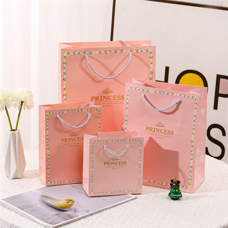 礼品袋高级感公主王子伴手饰品手提袋小号儿童生日礼物包装纸袋子