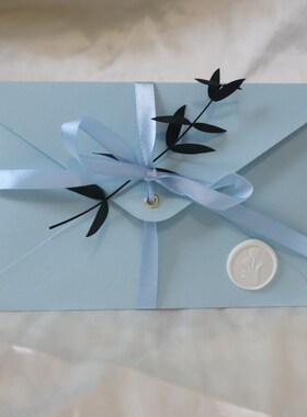 小清新浪漫蓝色手工信封信纸情书套装生日礼物告白道歉信件代打印