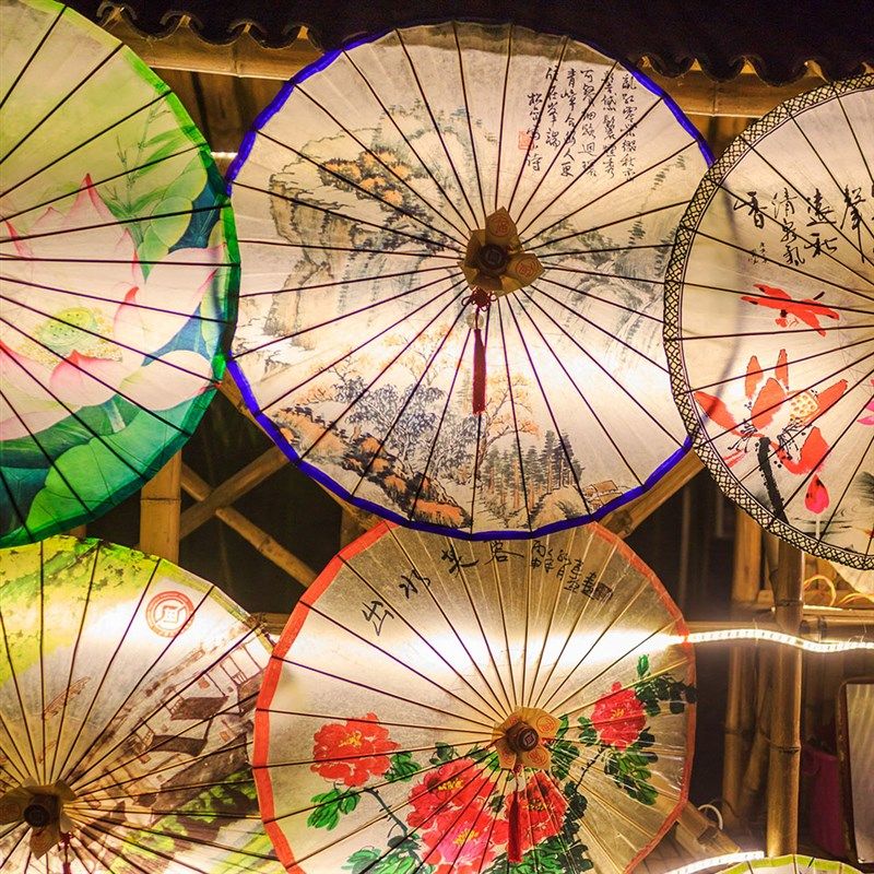 山水装饰伞油纸伞防水布伞女古风汉服防雨晒实用大舞蹈装饰吊顶伞,家居饰品,工艺伞,淘宝优惠券,粉丝福利购,淘宝优惠卷