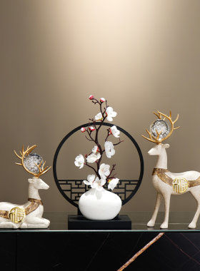 新中式禅意装饰品家居客厅创意桌面玄关电视柜酒柜插花花瓶摆件