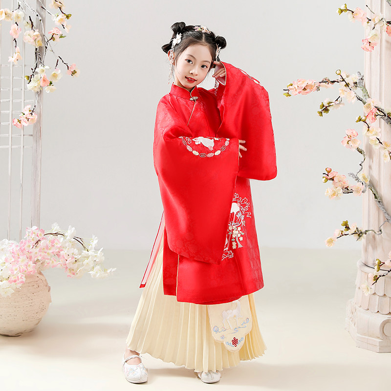 儿童汉服衣锦司女童汉服明制长袄袄裙大袖女生马面裙中国风秋季新