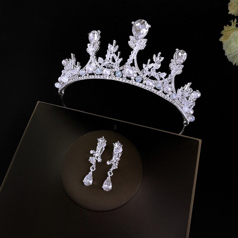 热销儿童皇冠头饰女童新款王冠水晶发箍模特走秀盘发饰品公主发卡