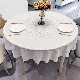 家用圆形桌布免洗防油防水防烫酒店饭店欧式 大圆桌餐桌布PVC台布