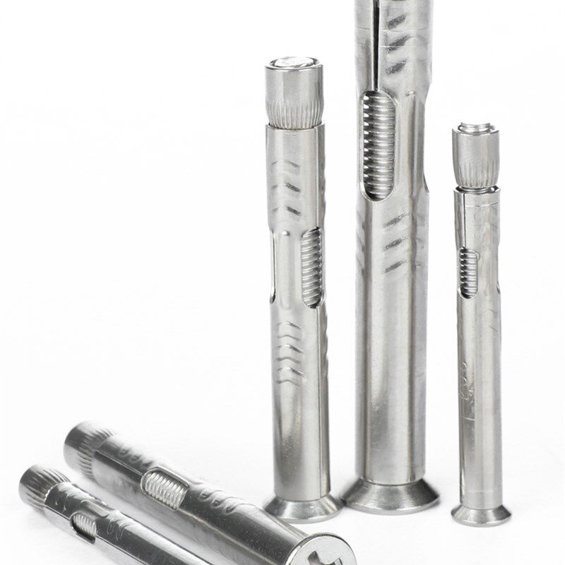 304不锈钢十字沉头内膨胀螺丝加长拉爆管平头内膨胀螺栓盒装M6M8M