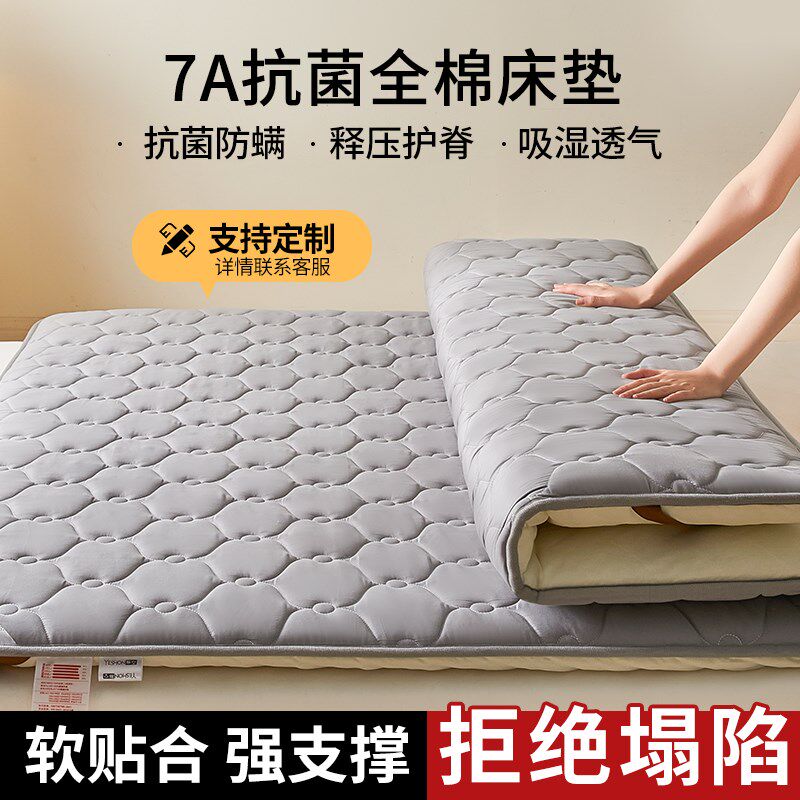 纯棉床垫家用卧室软垫加厚床褥垫垫褥铺底防滑可折叠垫被褥子定制