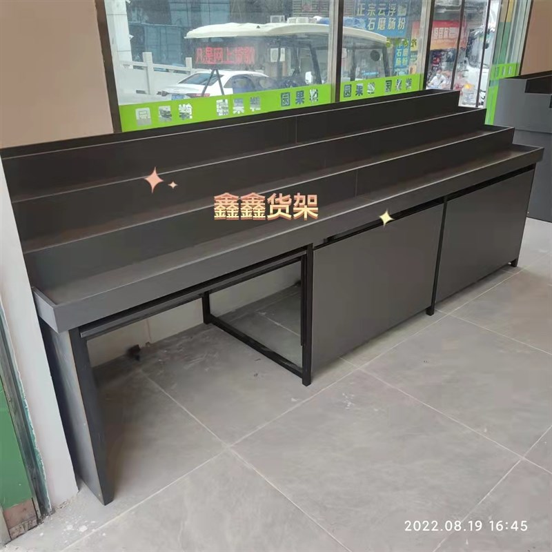 水果货架定制阶梯式创意多层展示柜零食果蔬架钢木台阶水果架