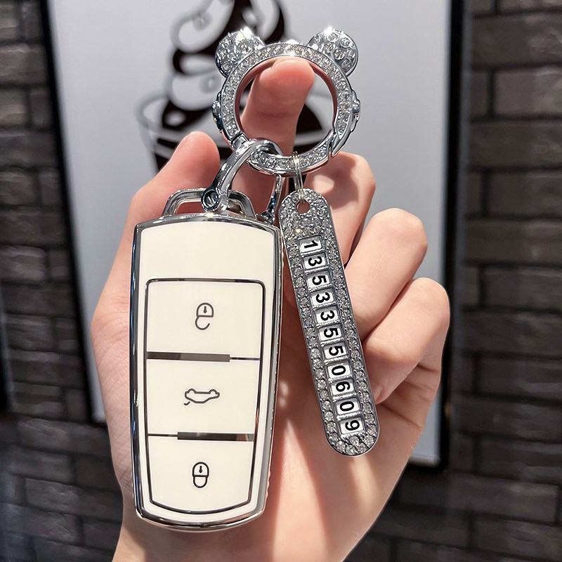 适用大众汽车钥匙套老款迈腾b7帕萨特cc蔚揽包扣壳专用高档