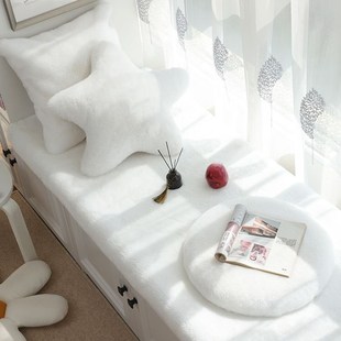 网红飘窗垫阳台垫公主房间装 饰秋冬兔毛绒坐垫主卧窗台垫2024新款