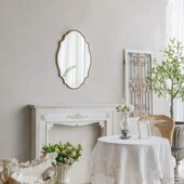 简约梳妆镜美式 欧式 挂镜浴室洗漱镜 饰镜LED镜子 卧室化妆镜贴墙装