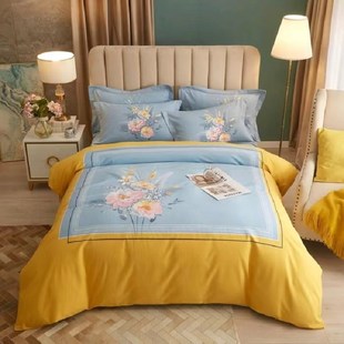 1.8 1.5 2m床品加厚保暖纯棉简约4件套 花全棉磨毛四件套1.2 大版