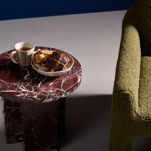 轻奢简洁天然大理石茶几绿色小众空间软装 搭配圆形茶几边几咖啡桌