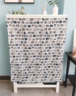 橱柜门帘黏贴式轨道免打孔柜子遮挡帘衣柜置物架鞋架防尘日式帘子