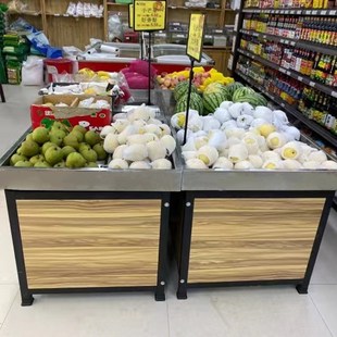 水果货架不锈钢蔬菜货架超市果蔬展示架商用生鲜中岛堆头水果架子