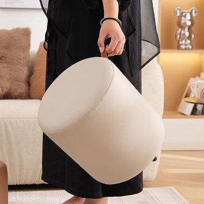 家用小板凳卧室入户门换鞋凳高级感皮圆凳子客厅茶几凳沙发脚踏凳