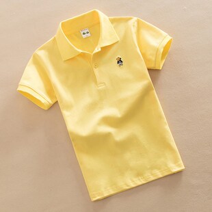 学校班服童装 儿童纯棉短袖 夏季 女童有领POLO衫 T恤男童翻领打底衫
