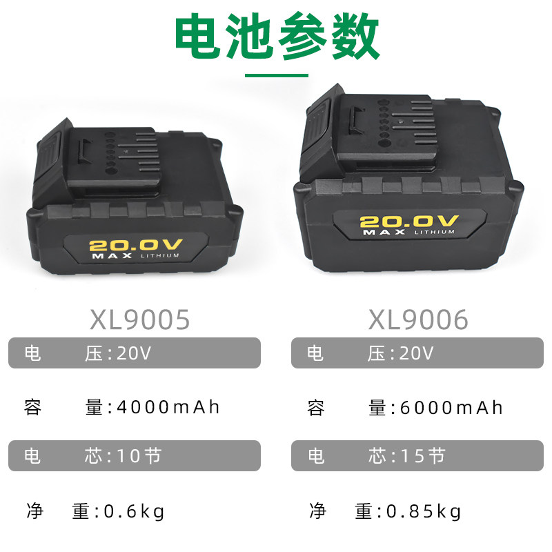 超泉湘利匠新汇沃电动扳手角磨机电锤20V锂电池XL9005充电器原厂