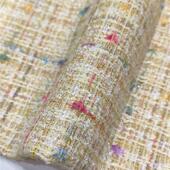 现货3米起售 进口鹅黄色小香风面料粗花呢 春夏外套连衣裙短裙